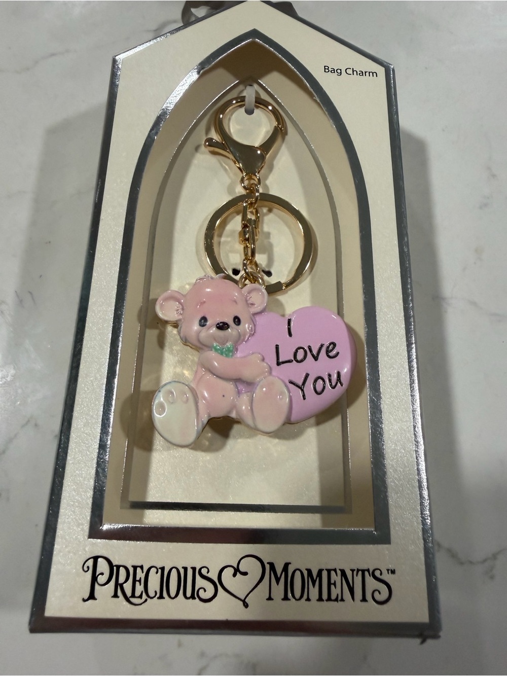 Precious Moments TEDDY BEAR I LOVE YOU bagcharm